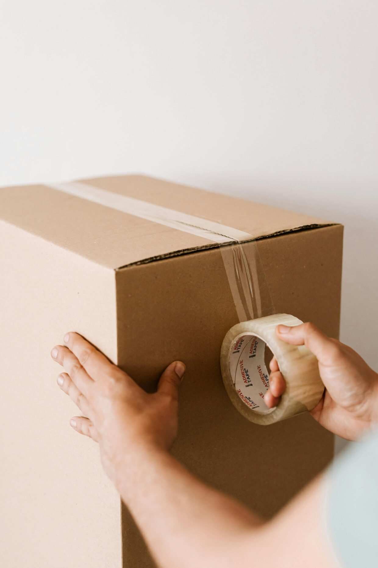 Floating wall shelves in living room styled with books plants and decor